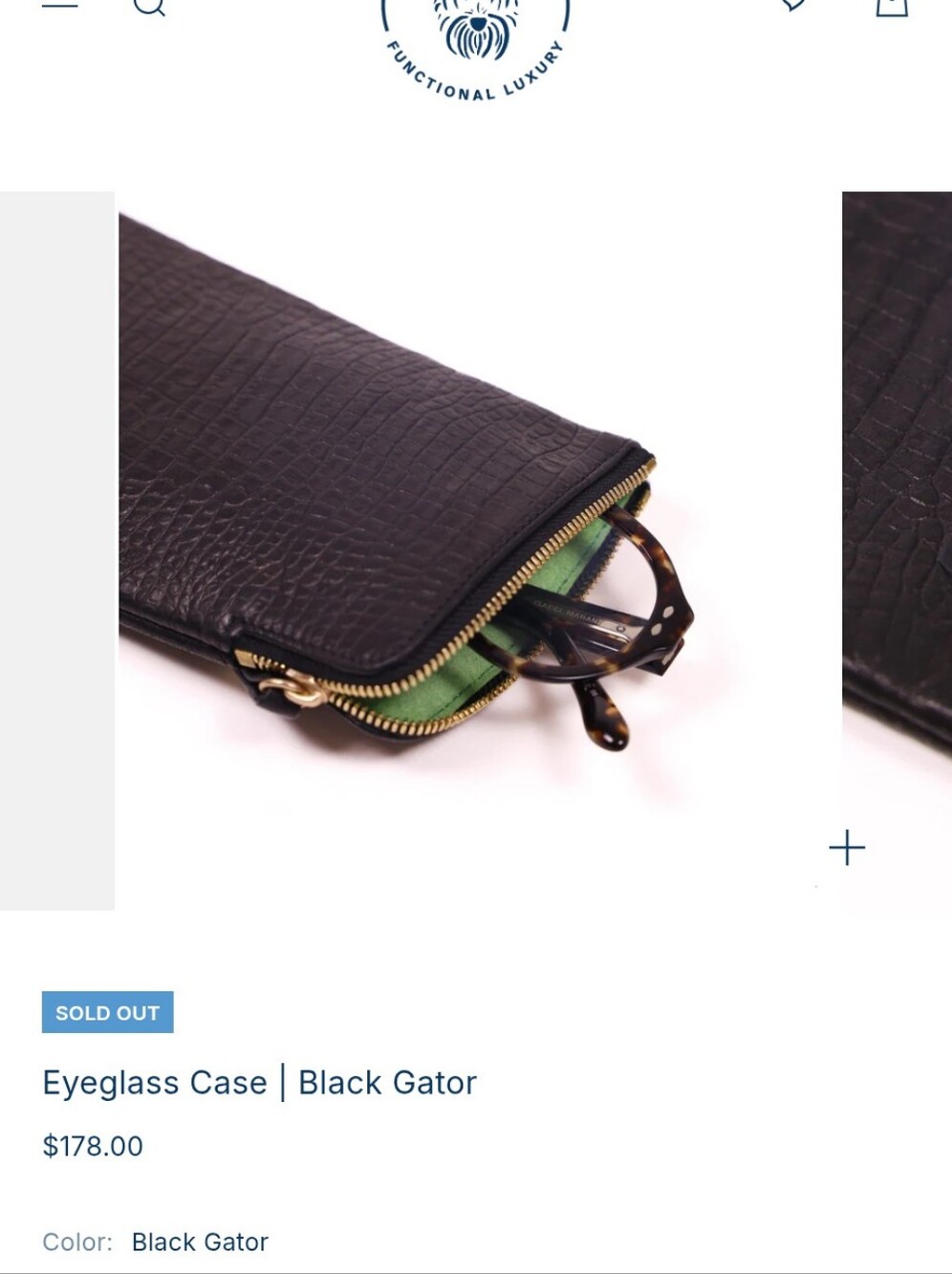 Blair Ritchey Eyeglass Case In Black Gator - Picture 4 of 4